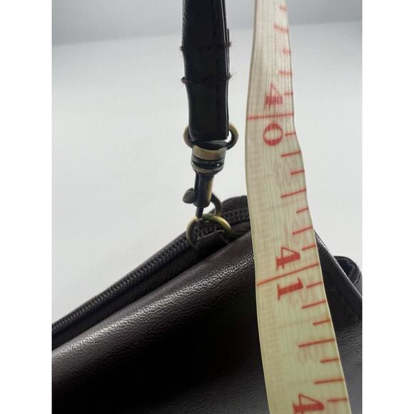 Vintage Etienne Aigner Crossbody Shoulder Bag Brown Leather Antique Brass Small - Picture 11 of 11